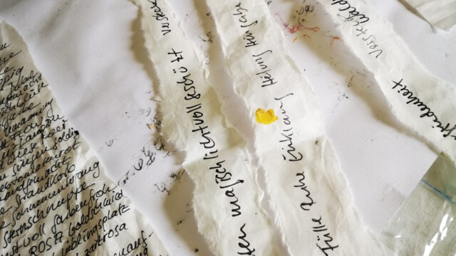 Material Künstlerin Bettina Bradt